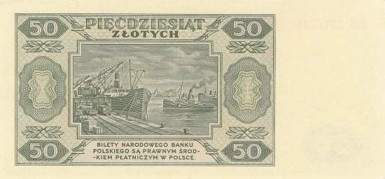 50 Zloty Polen p138 DH 1948